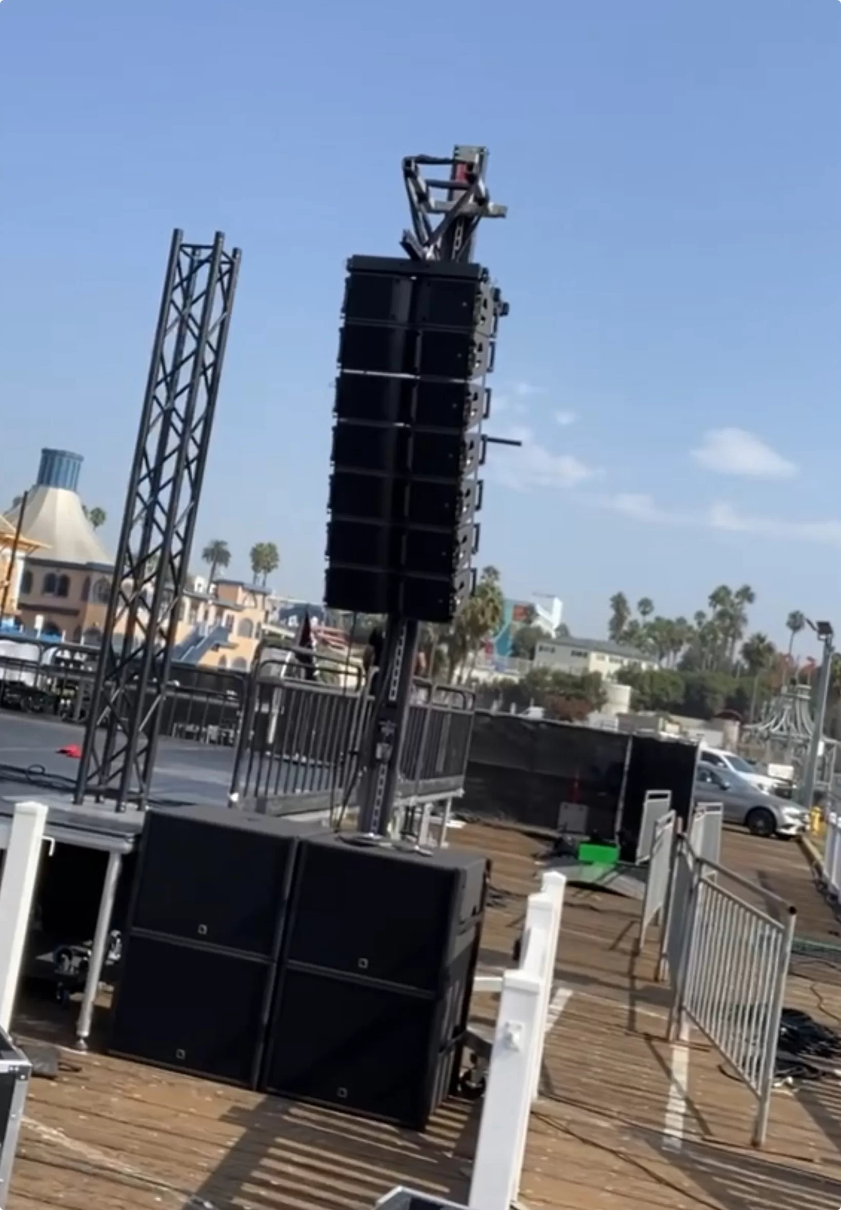 L-Acoustics Kara II and SB18 system deployed at Santa Monica Pier by The Audio Distillery